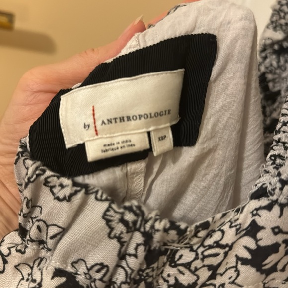 Backless Anthropologie sundress black and white floral print XSP - Picture 5 of 6